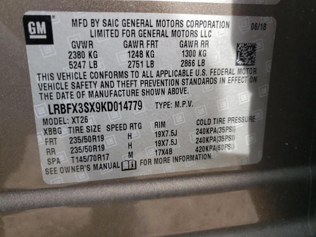 Photo 10 from auction – 2019 BUICK ENVISION P with VIN LRBFX3SX9KD014779