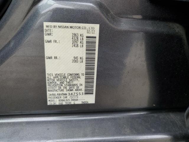 Photo 10 from auction – 2022 NISSAN ALTIMA S with VIN 1N4BL4BV9NN347553