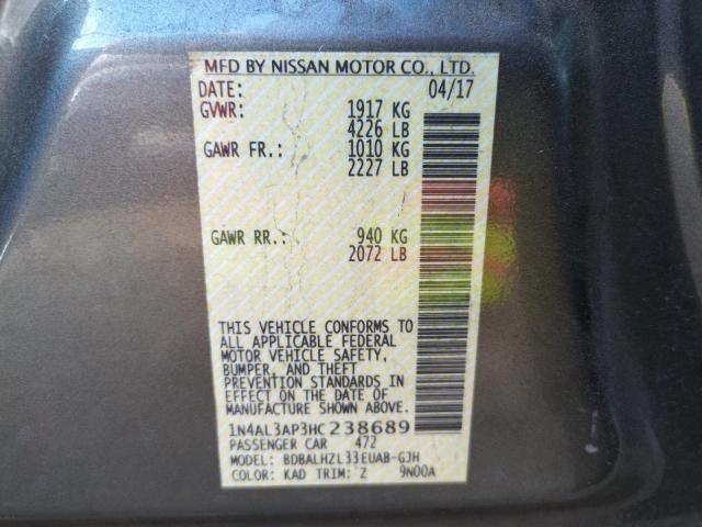 Photo 10 from auction – 2017 NISSAN ALTIMA 2.5 with VIN 1N4AL3AP3HC238689