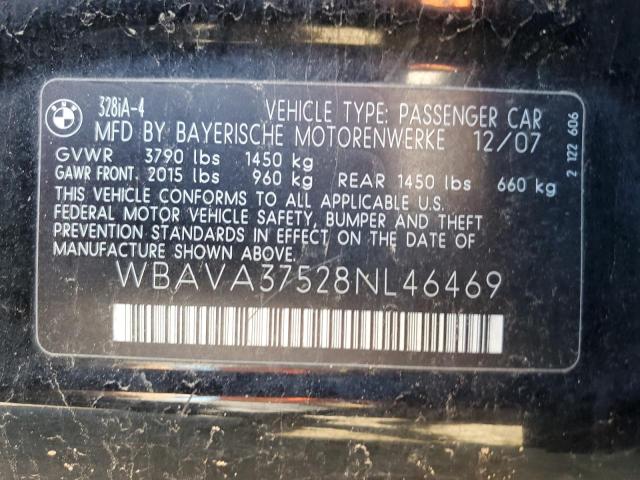 Photo 10 from auction – 2008 BMW 328 I with VIN WBAVA37528NL46469