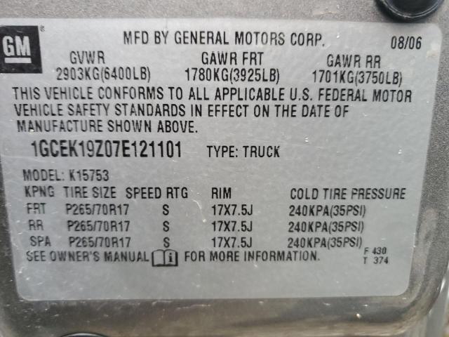 Photo 10 from auction – 2007 CHEVROLET SILVERADO with VIN 1GCEK19Z07E121101