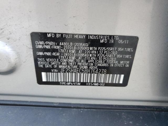 Photo 10 from auction – 2011 SUBARU FORESTER L with VIN JF2SHAEC5BH764278