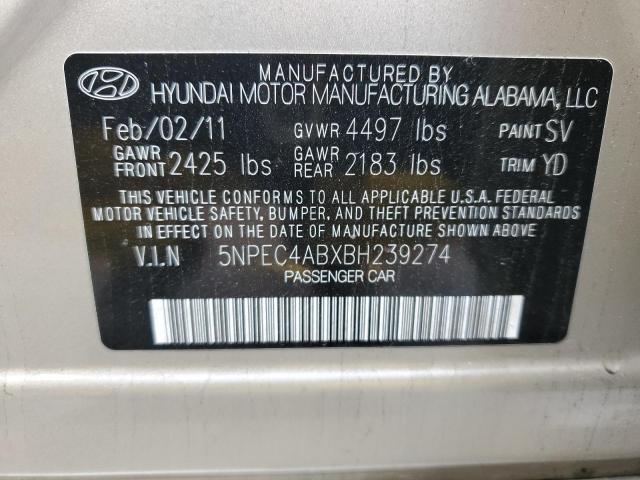 Photo 10 from auction – 2011 HYUNDAI SONATA SE with VIN 5NPEC4ABXBH239274