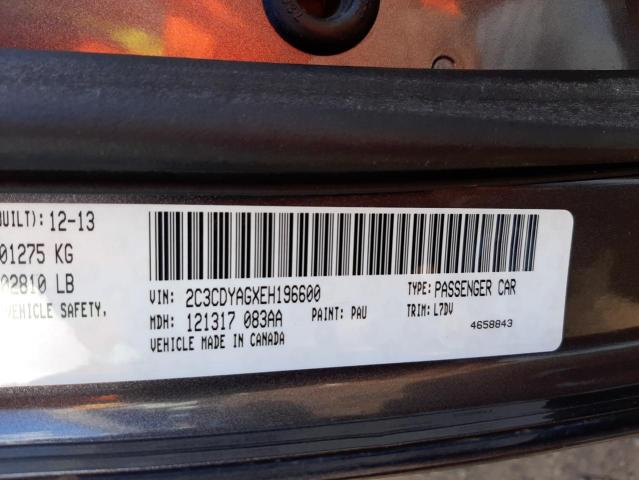 Photo 10 from auction – 2014 DODGE CHALLENGER with VIN 2C3CDYAGXEH196600