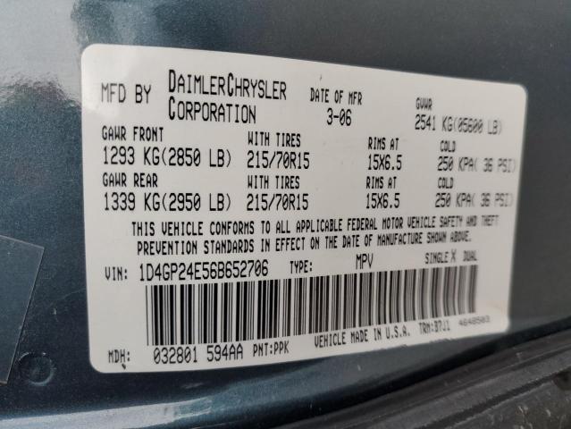 Photo 10 from auction – 2006 DODGE GRAND CARA with VIN 1D4GP24E56B652706