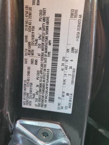 Photo 10 from auction – 2015 FORD ESCAPE TIT with VIN 1FMCU0J91FUA49333