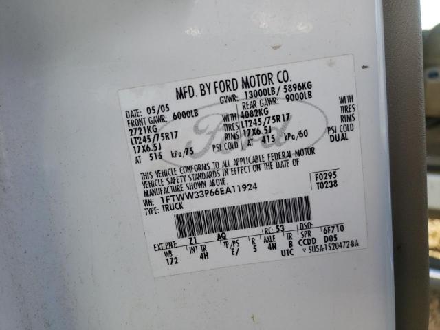 Photo 10 from auction – 2006 FORD F350 SUPER with VIN 1FTWW33P66EA11924