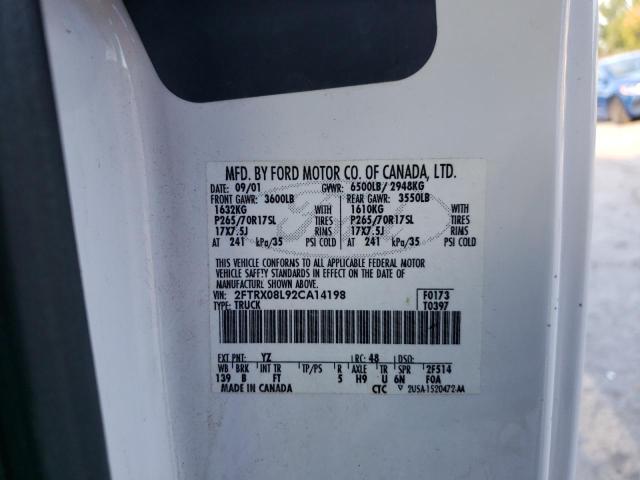 Photo 10 from auction – 2002 FORD F150 with VIN 2FTRX08L92CA14198
