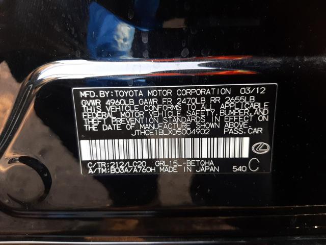 Photo 10 from auction – 2013 LEXUS GS 350 with VIN JTHCE1BLXD5004902