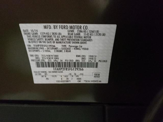 Photo 10 from auction – 2015 FORD TAURUS LIM with VIN 1FAHP2F85FG129266