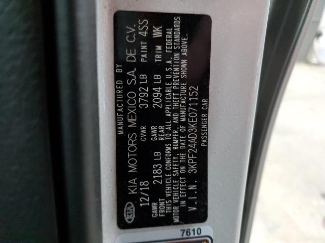 Photo 10 from auction – 2019 KIA FORTE FE with VIN 3KPF24AD3KE071152