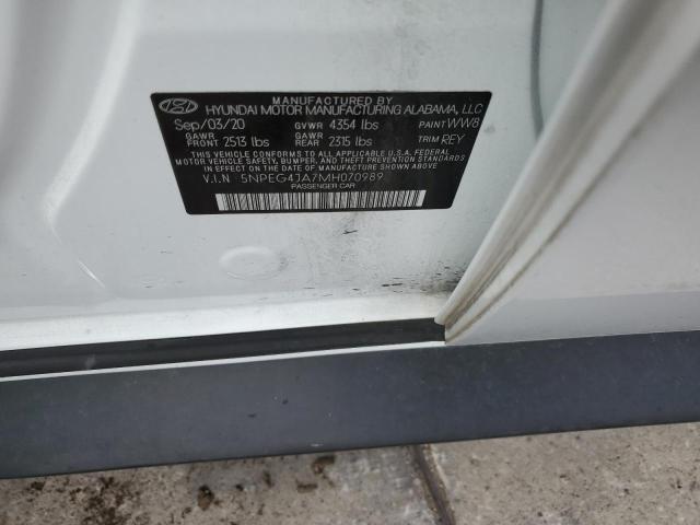 Photo 10 from auction – 2021 HYUNDAI SONATA SE with VIN 5NPEG4JA7MH070989