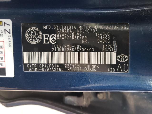 Photo 10 from auction – 2008 TOYOTA COROLLA MA with VIN 2T1KR32E68C709493