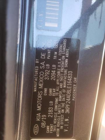 Photo 10 from auction – 2020 KIA FORTE FE with VIN 3KPF24AD8LE164833