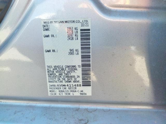 Photo 10 from auction – 2021 NISSAN ALTIMA SL with VIN 1N4BL4EV0MN415488