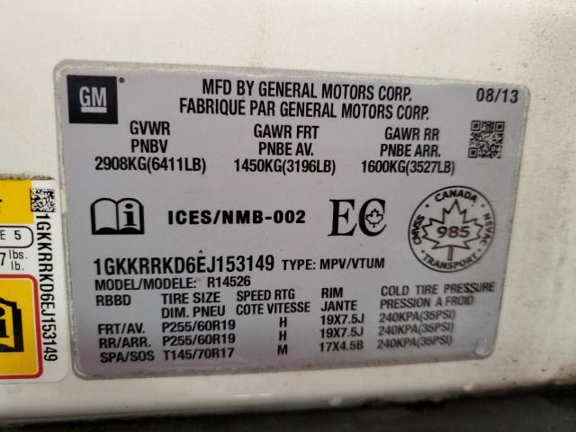 Photo 10 from auction – 2014 GMC ACADIA SLT with VIN 1GKKRRKD6EJ153149