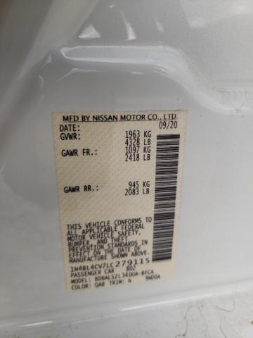 Photo 10 from auction – 2020 NISSAN ALTIMA SR with VIN 1N4BL4CV7LC279115