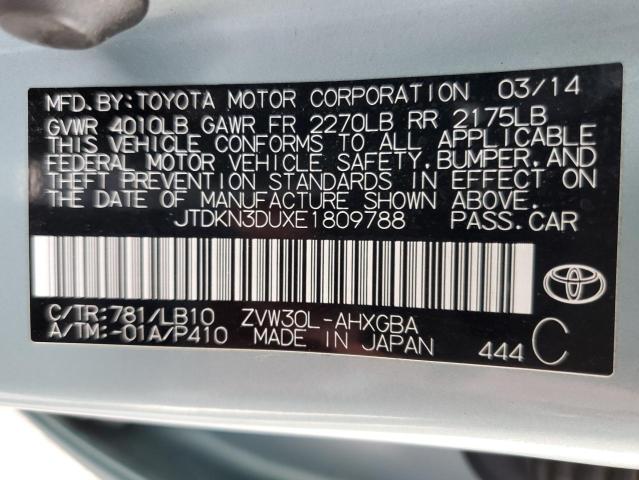 Photo 10 from auction – 2014 TOYOTA PRIUS with VIN JTDKN3DUXE1809788