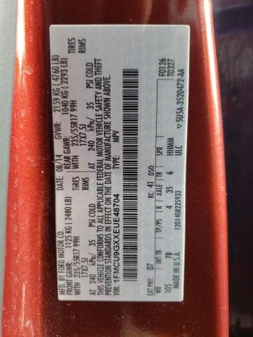 Photo 10 from auction – 2014 FORD ESCAPE SE with VIN 1FMCU9GXXEUE48704
