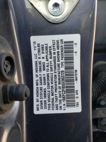 Photo 10 from auction – 2016 HONDA CIVIC EX with VIN 19XFC2F85GE003729