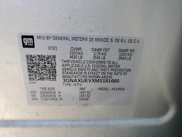 Photo 10 from auction – 2021 CHEVROLET EQUINOX LT with VIN 3GNAXUEVXMS181660