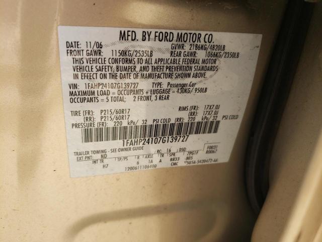 Foto 10 de la subasta – 2007 FORD FIVE HUNDR con VIN 1FAHP24107G139727