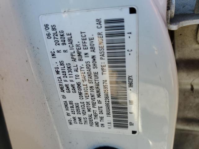Photo 10 from auction – 2006 ACURA 3.2TL with VIN 19UUA66236A059574
