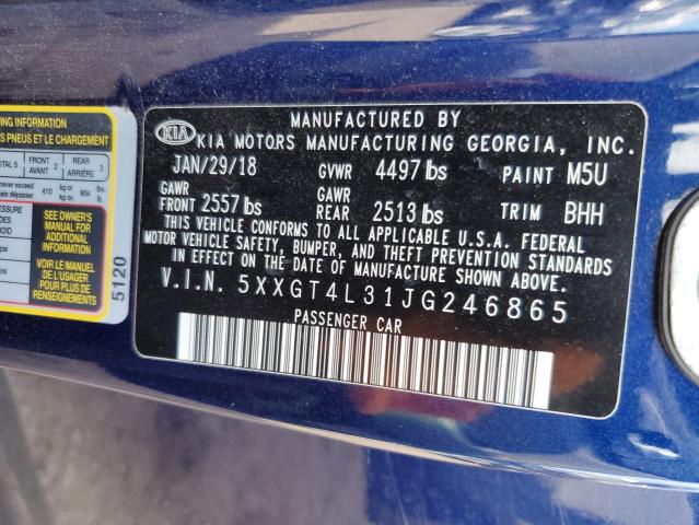 Photo 10 from auction – 2018 KIA OPTIMA LX with VIN 5XXGT4L31JG246865