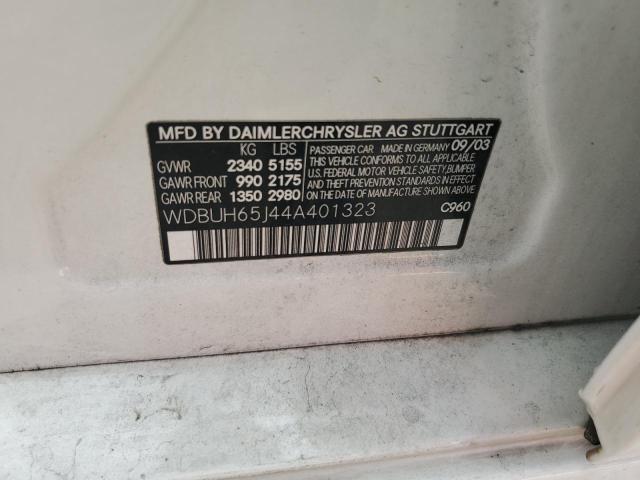 Photo 10 from auction – 2004 MERCEDES-BENZ E 320 with VIN WDBUH65J44A401323