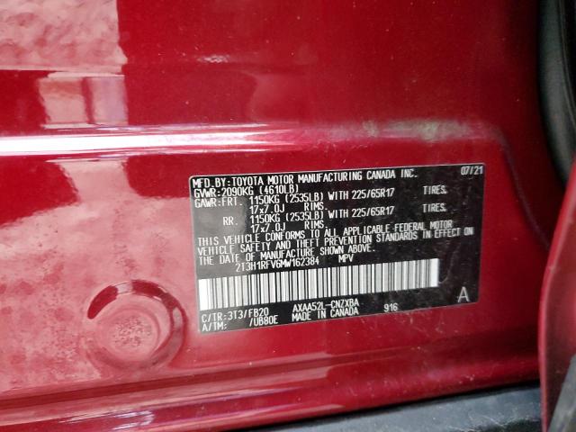 Photo 10 from auction – 2021 TOYOTA RAV4 LE with VIN 2T3H1RFV6MW162384