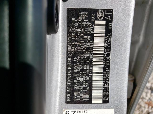 Photo 10 from auction – 2006 TOYOTA COROLLA MA with VIN 2T1LR30E26C561847