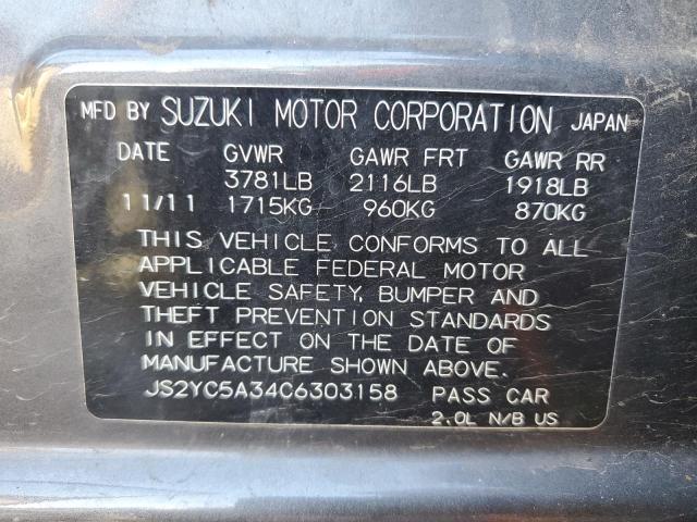 Photo 10 from auction – 2012 SUZUKI SX4 LE with VIN JS2YC5A34C6303158
