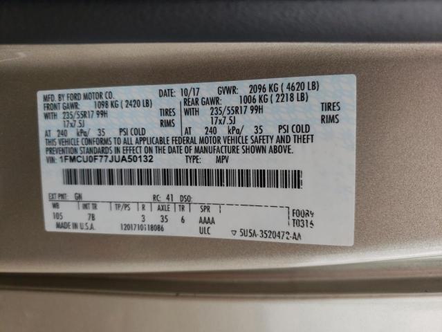 Photo 10 from auction – 2018 FORD ESCAPE S with VIN 1FMCU0F77JUA50132