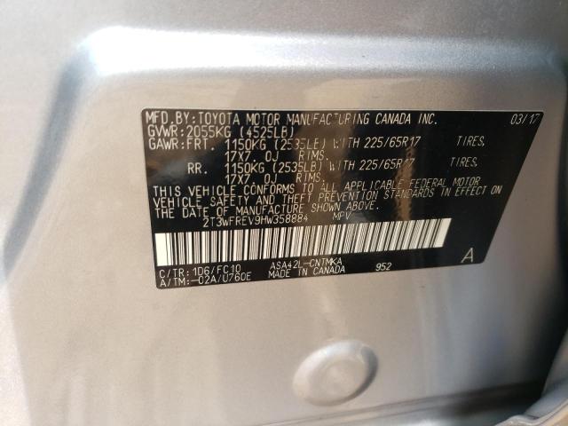 Photo 10 from auction – 2017 TOYOTA RAV4 XLE with VIN 2T3WFREV9HW358884