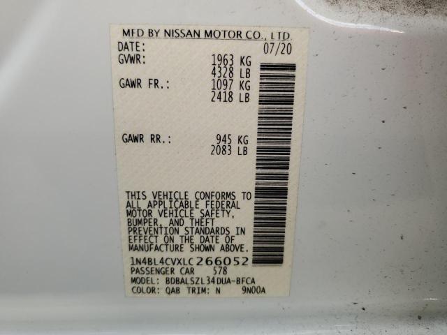 Photo 10 from auction – 2020 NISSAN ALTIMA SR with VIN 1N4BL4CVXLC266052