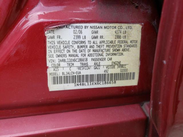 Photo 10 from auction – 2006 NISSAN ALTIMA SE with VIN 1N4BL11EX6C186658