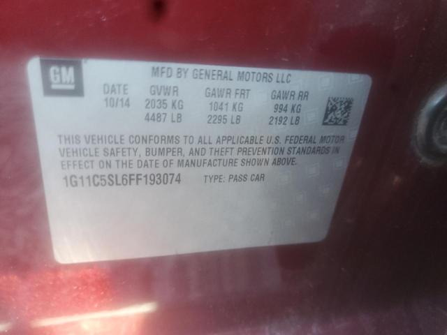 Photo 10 from auction – 2015 CHEVROLET MALIBU 1LT with VIN 1G11C5SL6FF193074
