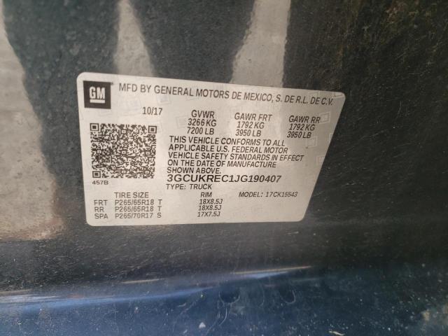 Photo 10 from auction – 2018 CHEVROLET SILVERADO with VIN 3GCUKREC1JG190407