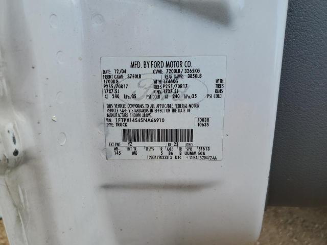 Photo 10 from auction – 2005 FORD F150 with VIN 1FTPX14545NA66910