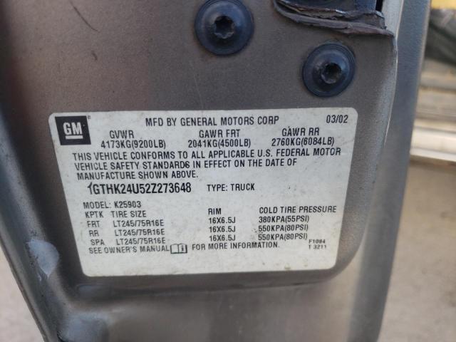 Photo 10 from auction – 2002 GMC SIERRA K25 with VIN 1GTHK24U52Z273648