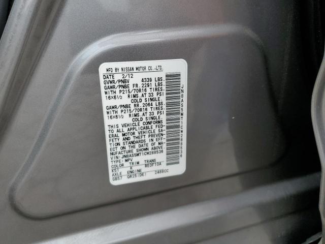 Photo 10 from auction – 2012 NISSAN ROGUE S with VIN JN8AS5MT1CW288536