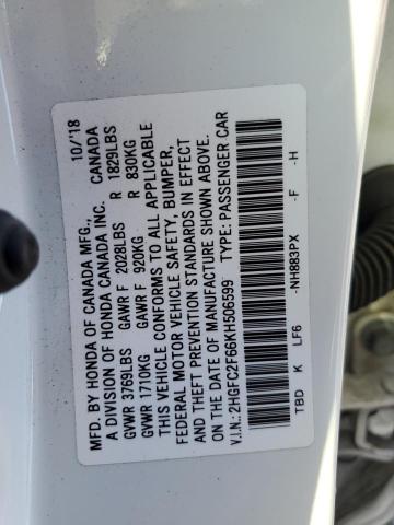 Photo 10 from auction – 2019 HONDA CIVIC LX with VIN 2HGFC2F66KH506599