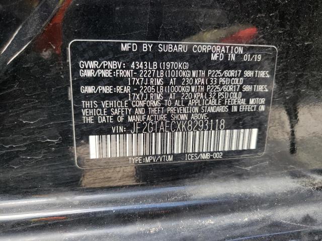 Photo 14 from auction – 2019 SUBARU CROSSTREK with VIN JF2GTAECXK8293118
