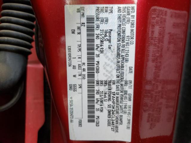 Photo 10 from auction – 2012 FORD FOCUS SE with VIN 1FAHP3K24CL248727