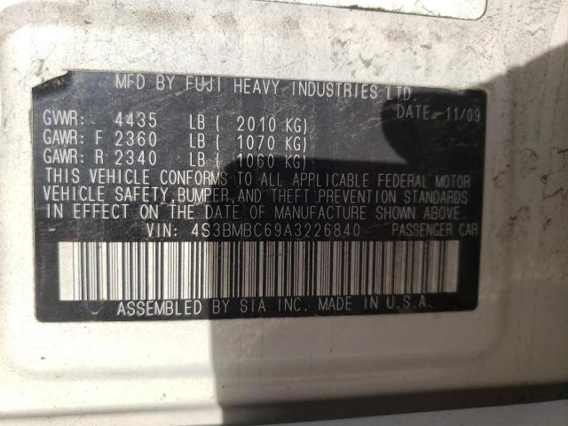 Photo 10 from auction – 2010 SUBARU LEGACY 2.5 with VIN 4S3BMBC69A3226840