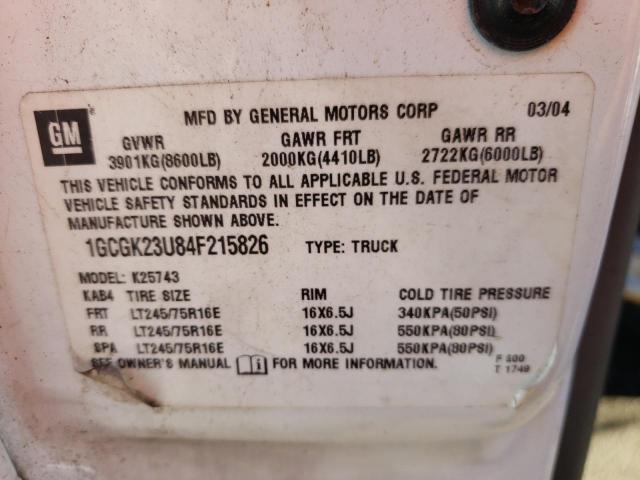 Photo 10 from auction – 2004 CHEVROLET SILVERADO with VIN 1GCGK23U84F215826