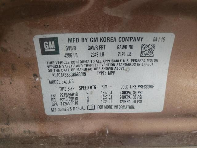 Photo 10 from auction – 2016 BUICK ENCORE with VIN KL4CJASB3GB683089