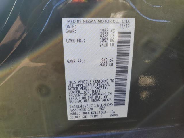 Photo 10 from auction – 2020 NISSAN ALTIMA S with VIN 1N4BL4BV3LC191809