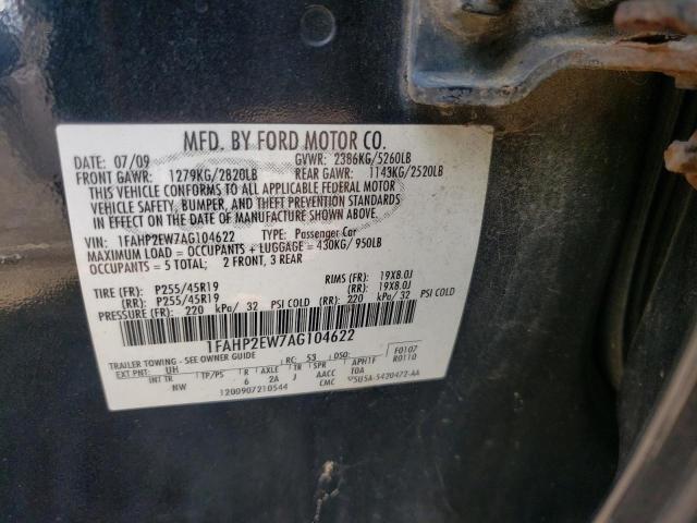 Photo 10 from auction – 2010 FORD TAURUS SEL with VIN 1FAHP2EW7AG104622