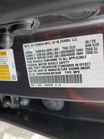 Photo 10 from auction – 2020 HONDA PASSPORT E with VIN 5FNYF8H04LB013540